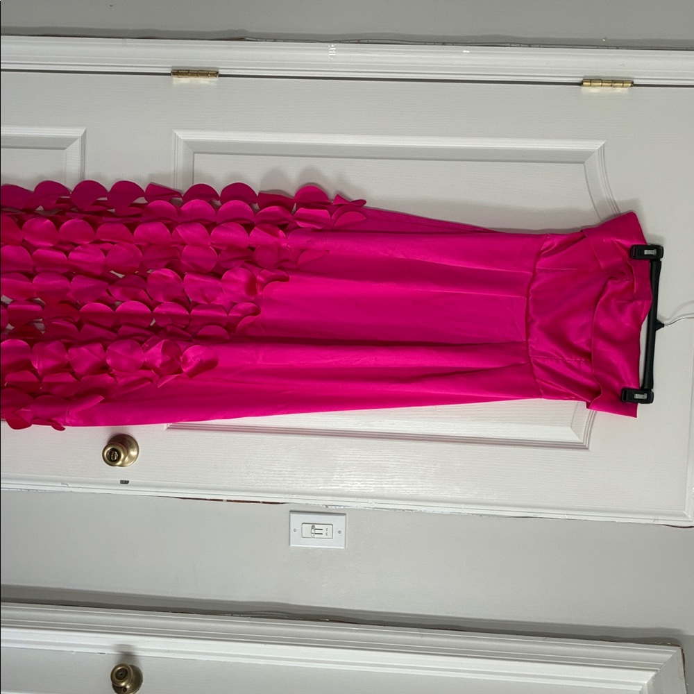 Vibrant Pink Strapless Gown